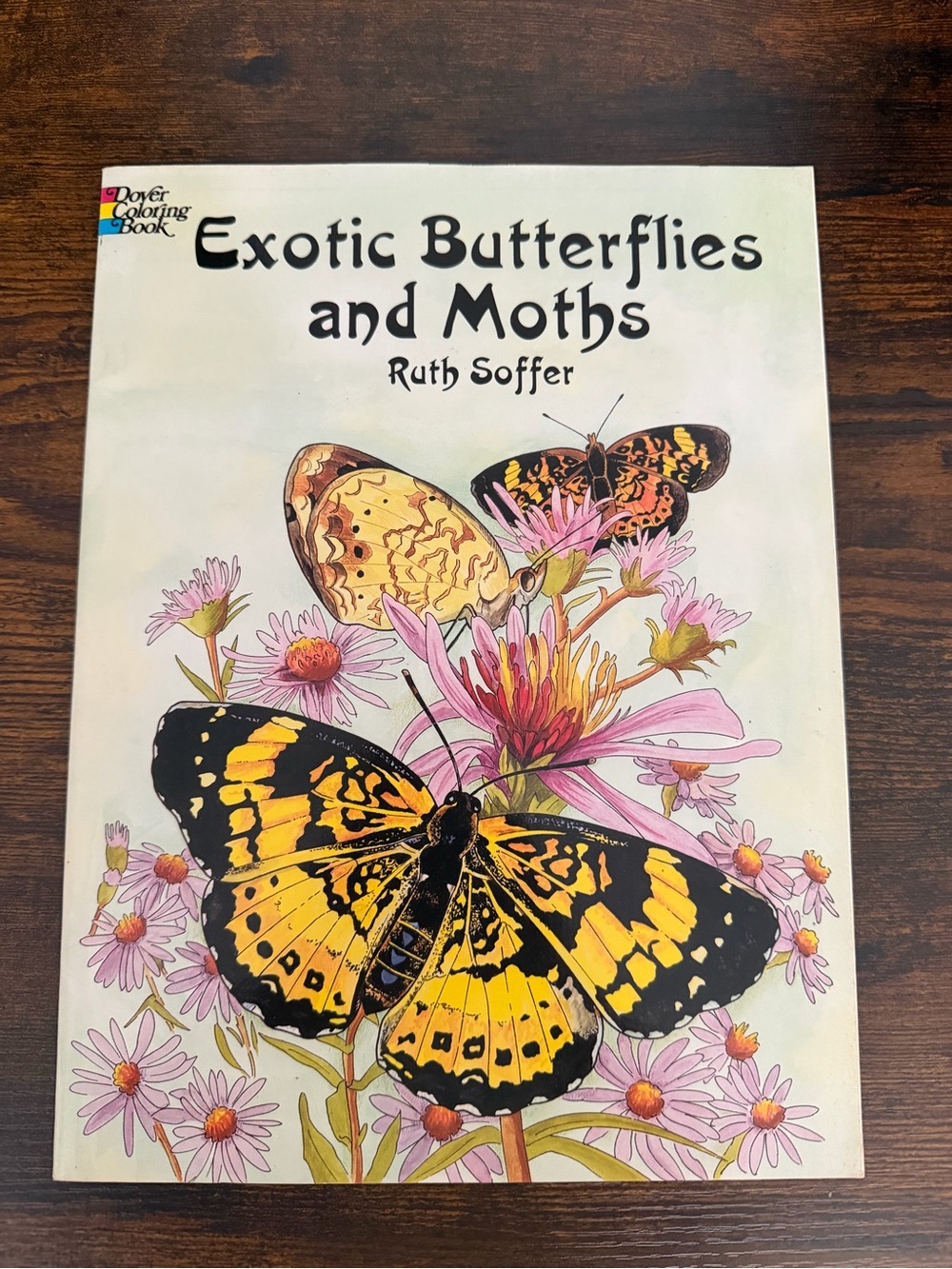 Exotic Butterflies & Moths Coloring Book Ruth Soffer Dover 2002 Nature Art